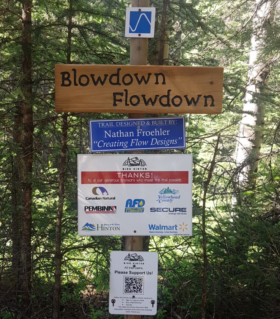 Blowdown Flowdown trail sign